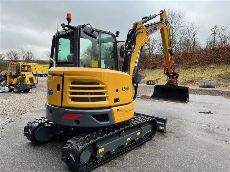 XCMG XE55E crawler excavator, rear three-quarter view