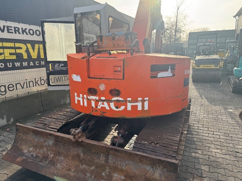 Hitachi EX60 mini excavator, rear view