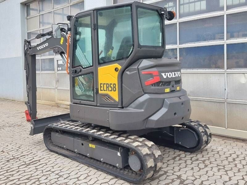 2023 Volvo ECR58F mini excavator, rear three-quarter view 2023 Volvo ECR58F mini excavator, rear three-quarter view