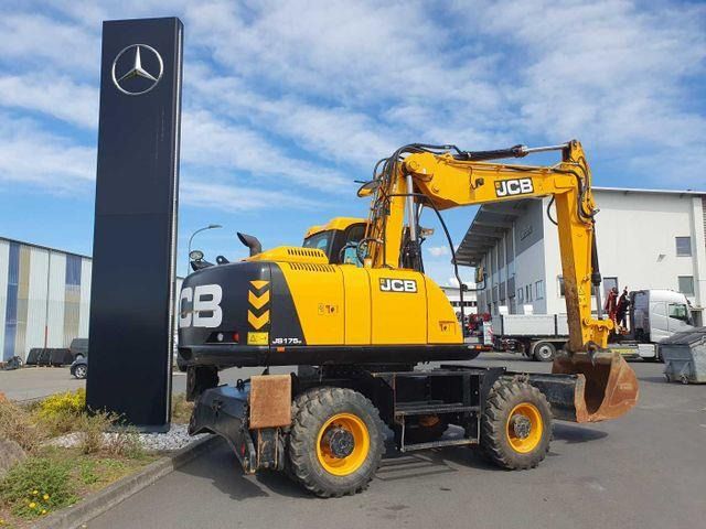 2023 JCB JS175W wheel excavator, rear three-quarter view