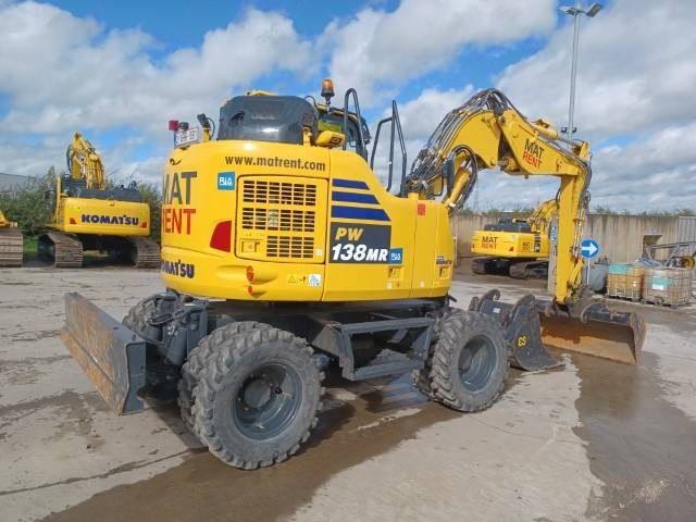 2023 Komatsu PW138MR-11E0 wheel excavator, rear three-quarter view