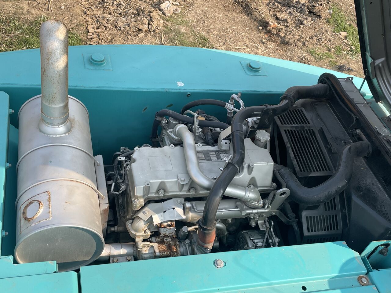 2023 Kobelco SK200 crawler excavator engine compartment view