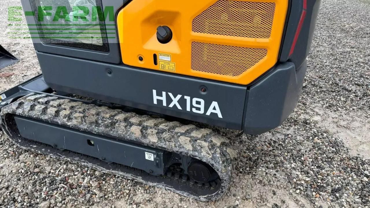2026 Hyundai HX19A mini excavator side view of model branding 2026 Hyundai HX19A mini excavator side view of model branding
