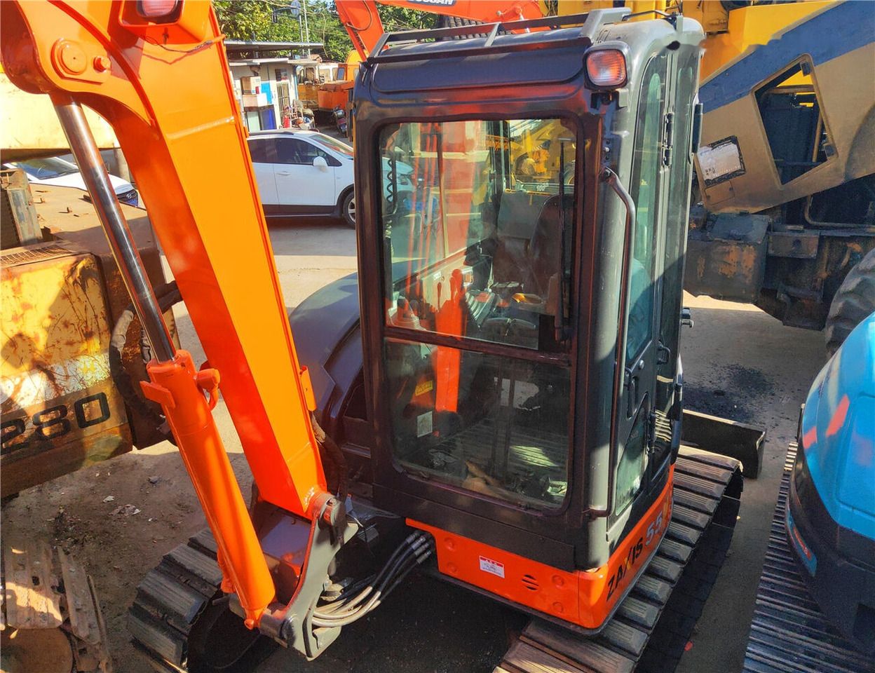 2019 Hitachi Zaxis 55UR mini excavator cab and boom view
