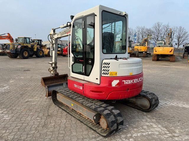 2017 Takeuchi TB153FR mini excavator, rear three-quarter view