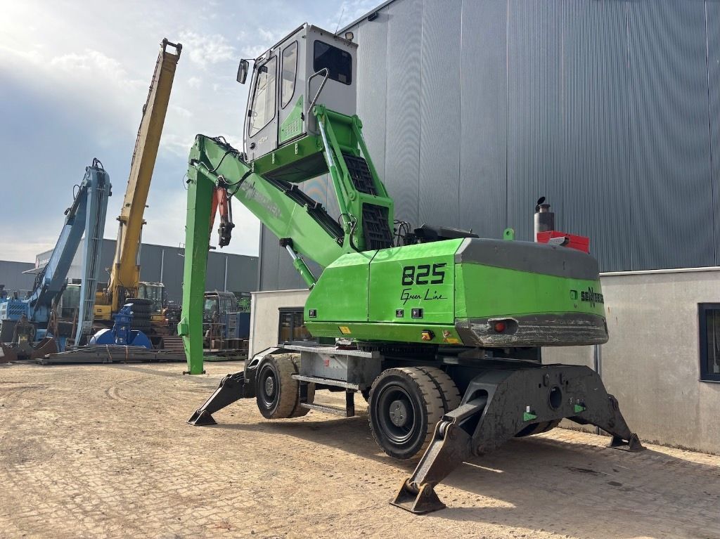 2012 Sennebogen 825 Green Line material handler, rear three-quarter view 2012 Sennebogen 825 Green Line material handler, rear three-quarter view