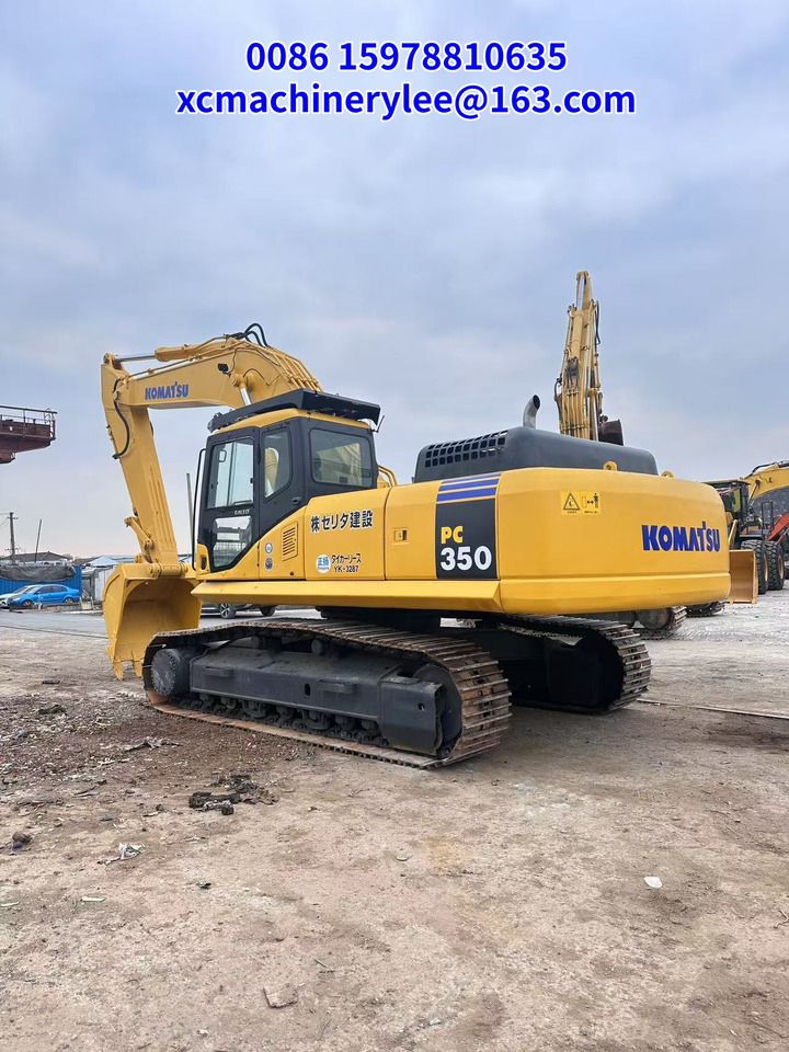 2022 Komatsu PC350 crawler excavator, rear three-quarter view 2022 Komatsu PC350 crawler excavator, rear three-quarter view