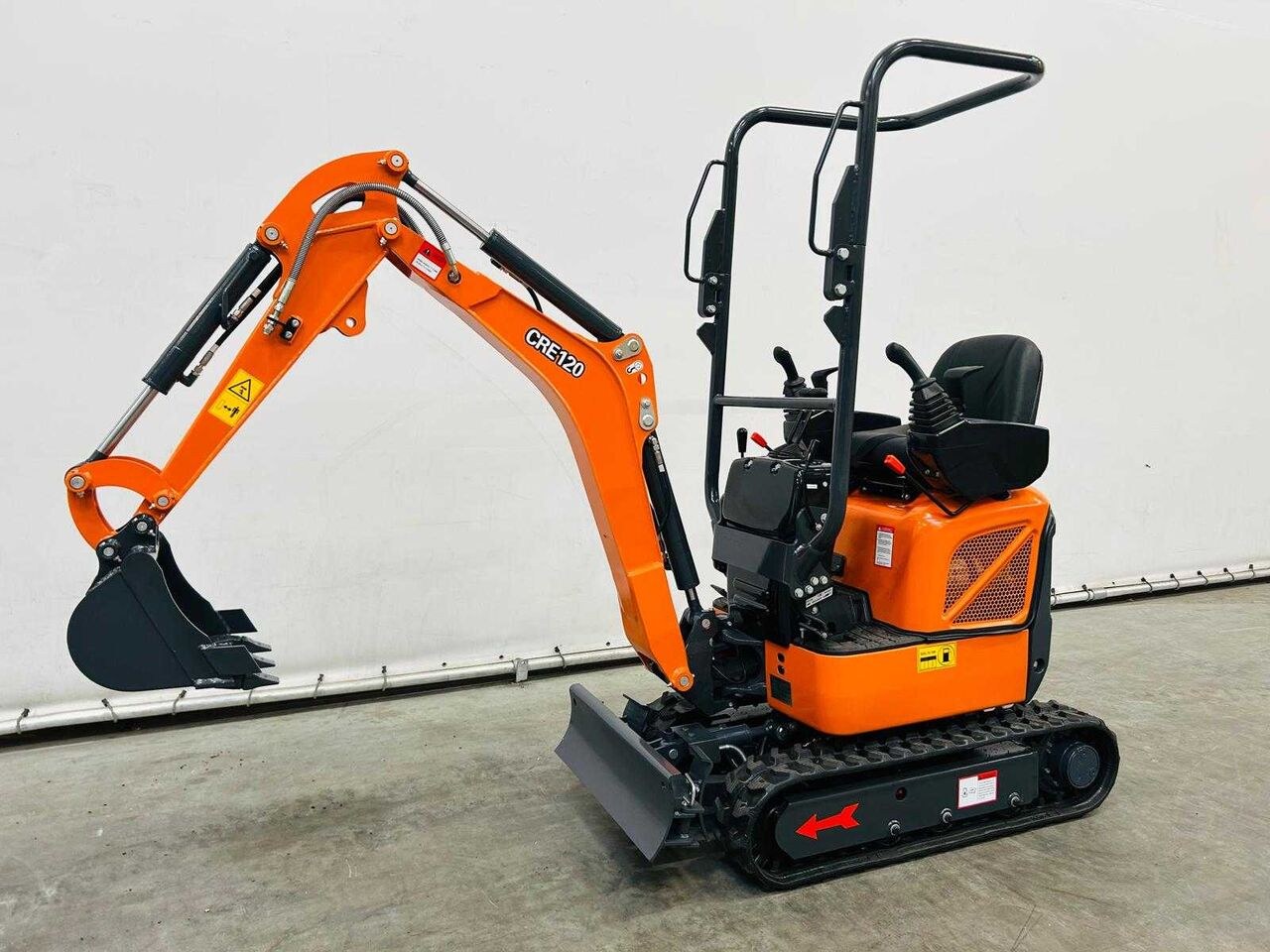 2025 Kubota CRE120 mini excavator, front three-quarter view