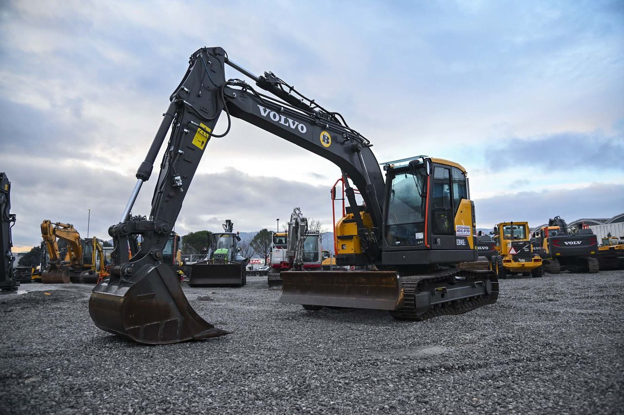 2023 Volvo ECR145EL crawler excavator, front three-quarter view