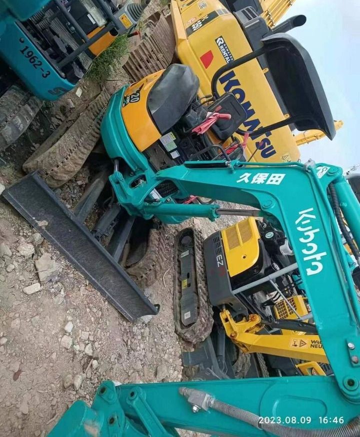 Kubota U-20 mini excavator, high-angle view Kubota U-20 mini excavator, high-angle view