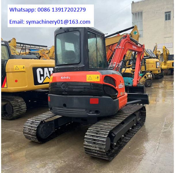 2021 Kubota U55-5 mini excavator, rear three-quarter view 2021 Kubota U55-5 mini excavator, rear three-quarter view