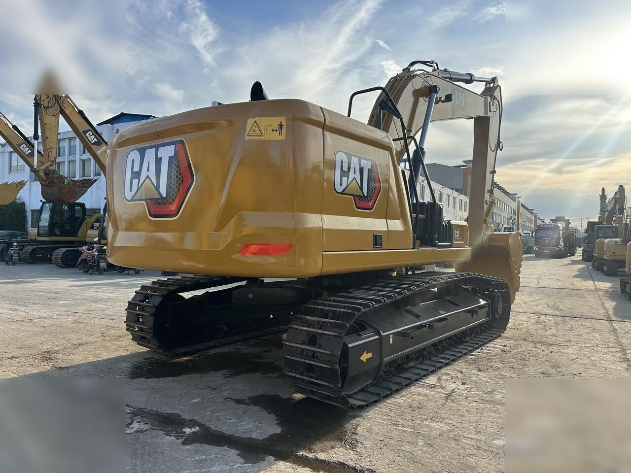 2024 Caterpillar 330 crawler excavator, rear three-quarter view 2024 Caterpillar 330 crawler excavator, rear three-quarter view