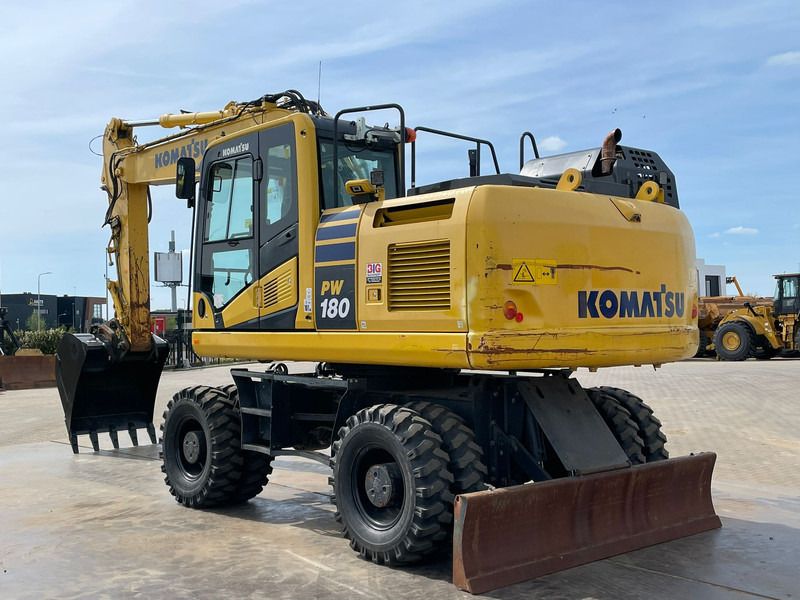 2019 Komatsu PW180-11 wheel excavator, rear three-quarter view