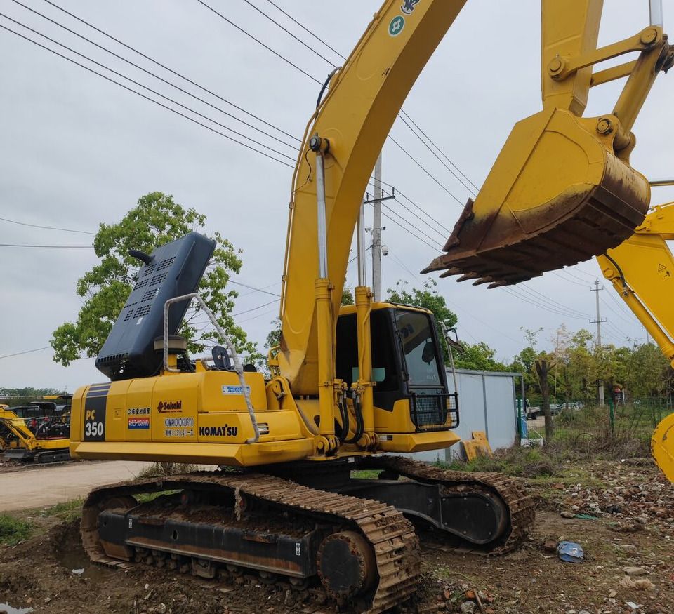 Komatsu PC350 crawler excavator, side view