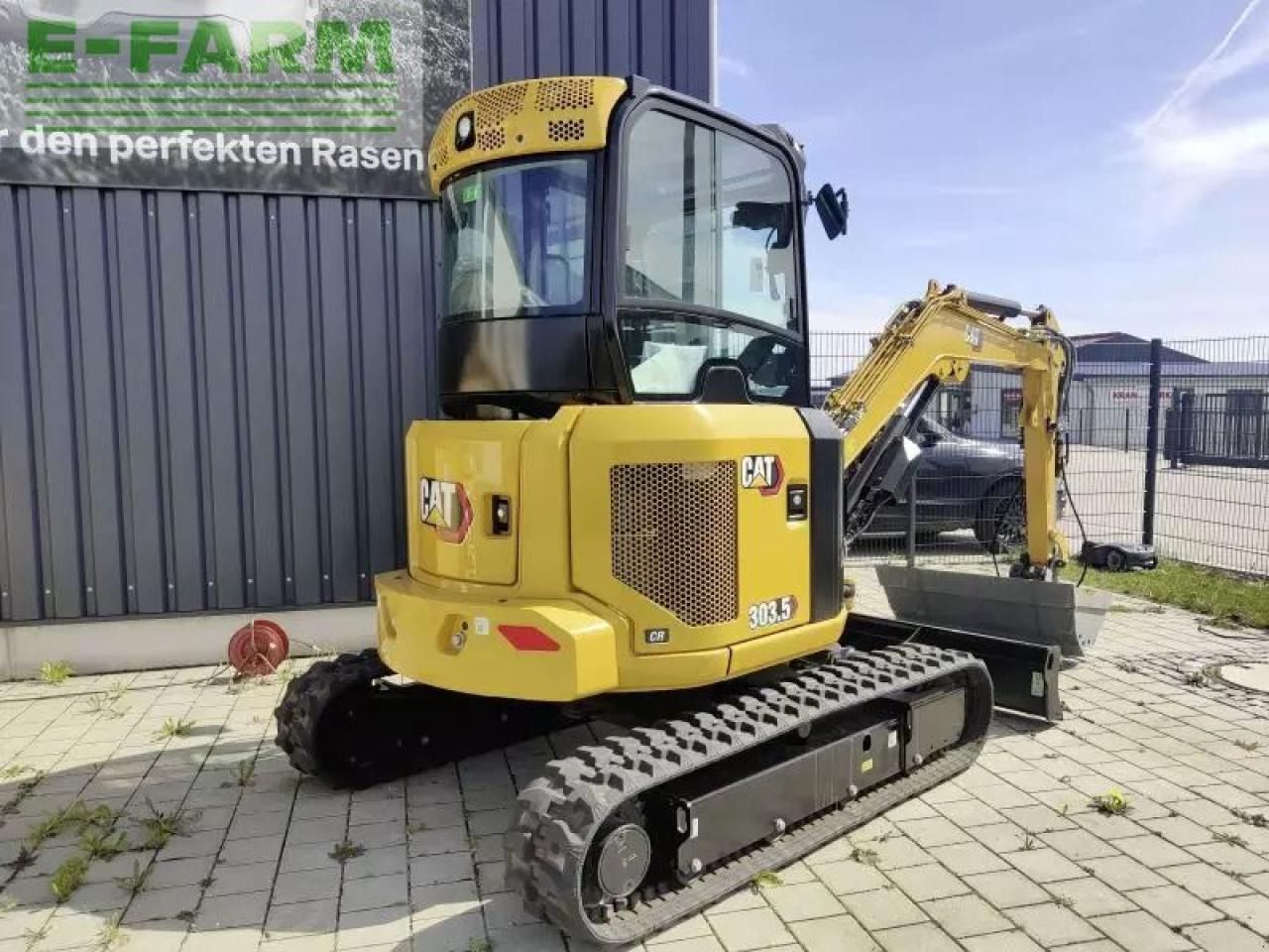 2023 Caterpillar 303.5CR mini excavator, rear three-quarter view 2023 Caterpillar 303.5CR mini excavator, rear three-quarter view