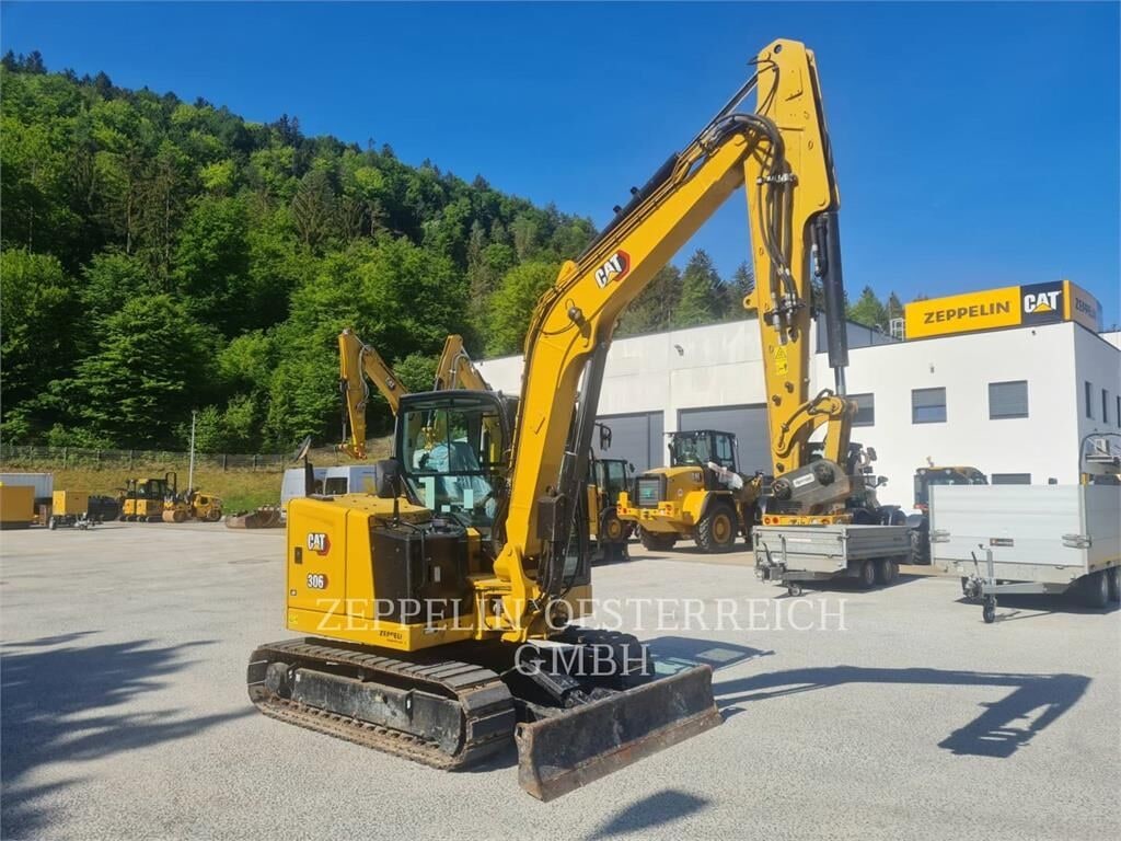 2022 Caterpillar 306-07CR crawler excavator, front three-quarter view