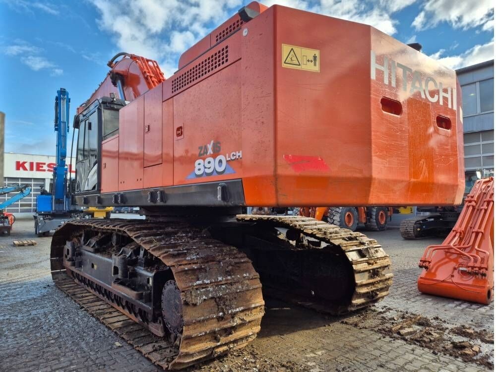 2018 Hitachi Zaxis 890 LCH crawler excavator, rear three-quarter view