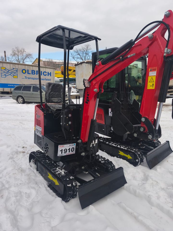 2025 JPC HT-12 mini excavator, front three-quarter view