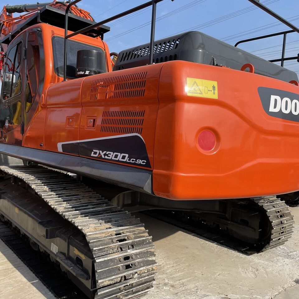 Doosan DX300LC-9C crawler excavator rear three-quarter view Doosan DX300LC-9C crawler excavator rear three-quarter view