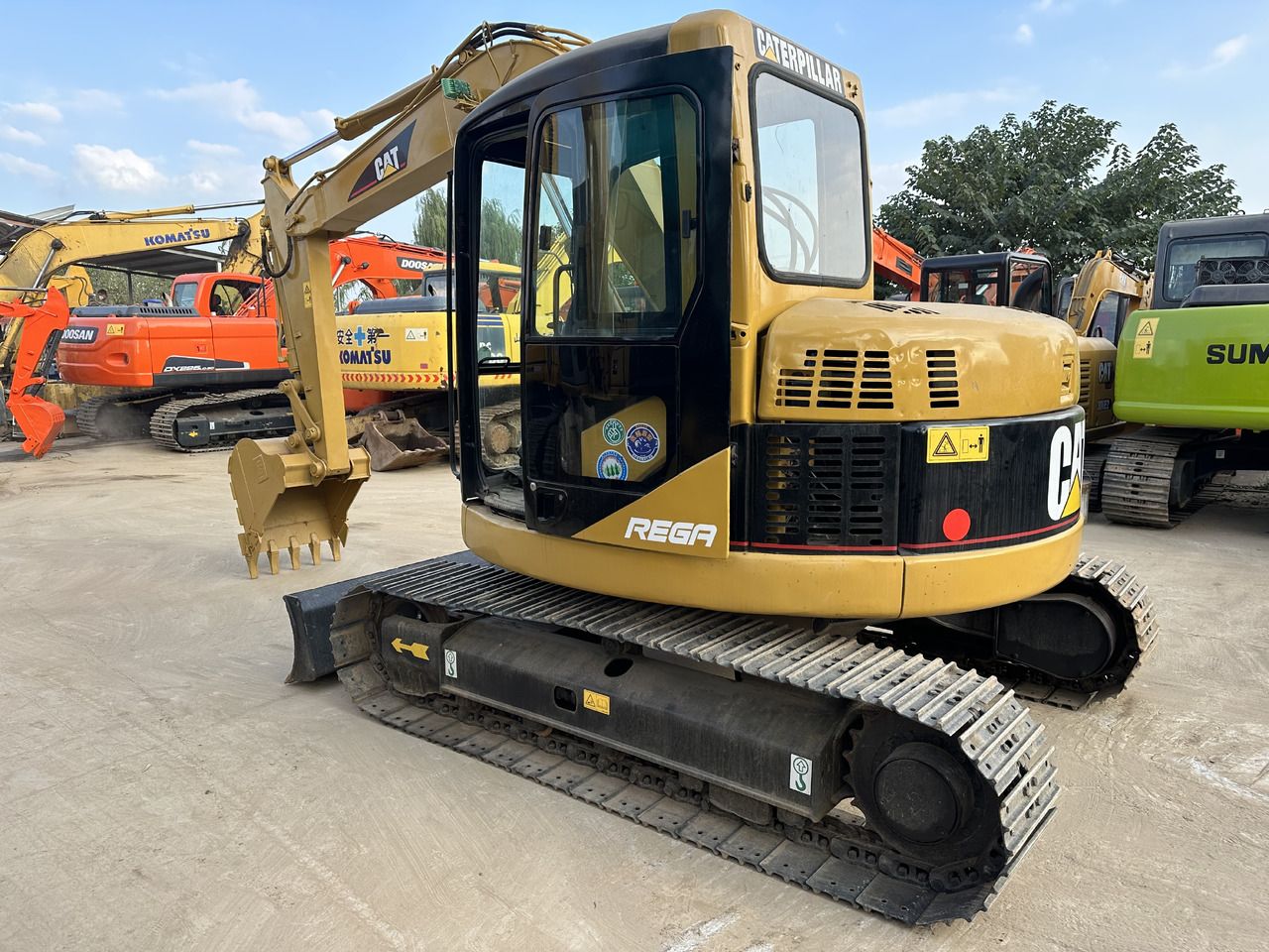 2024 Caterpillar 308C excavator, rear three-quarter view 2024 Caterpillar 308C excavator, rear three-quarter view
