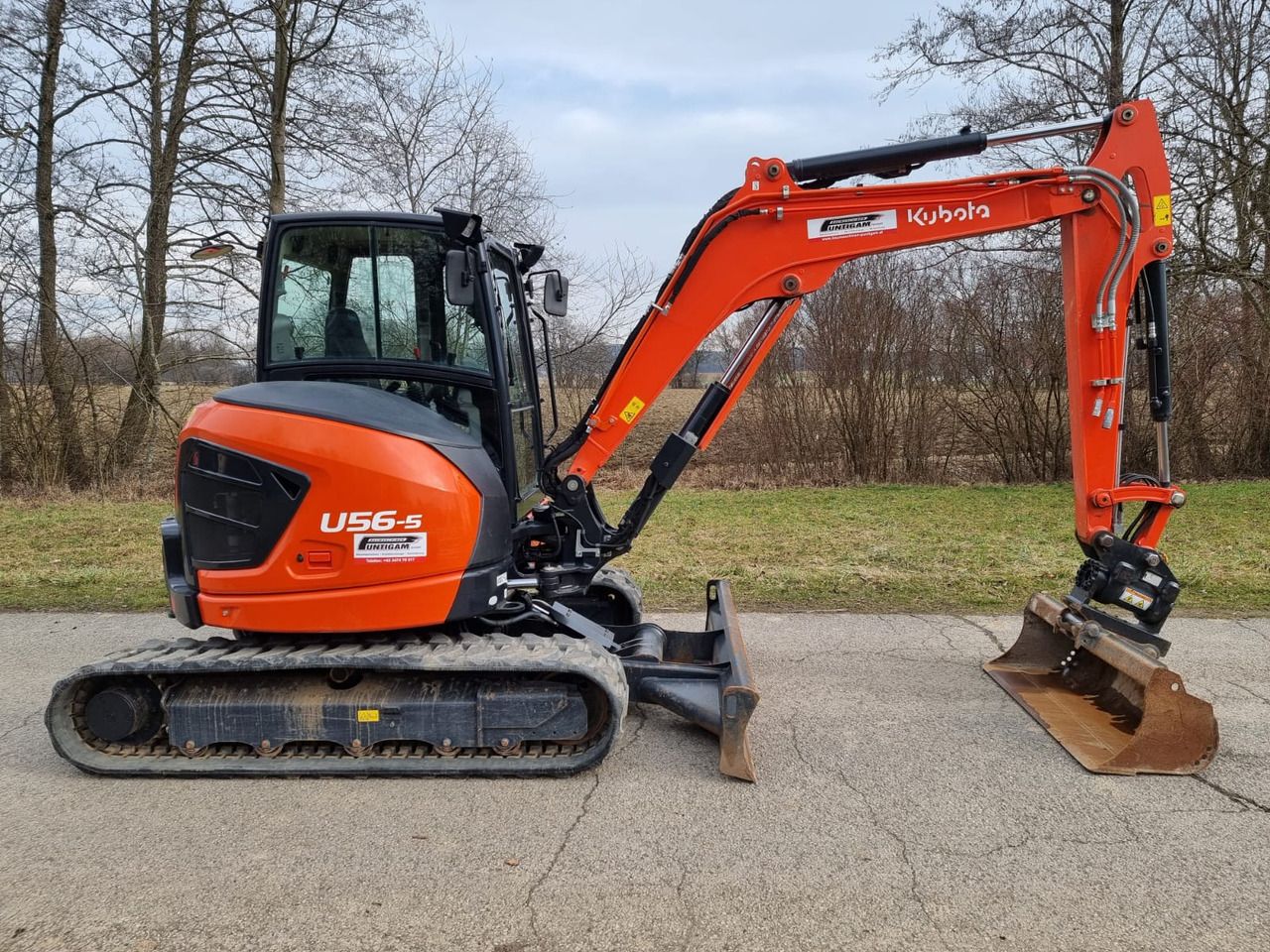 2024 Kubota U56-5 mini excavator, side view