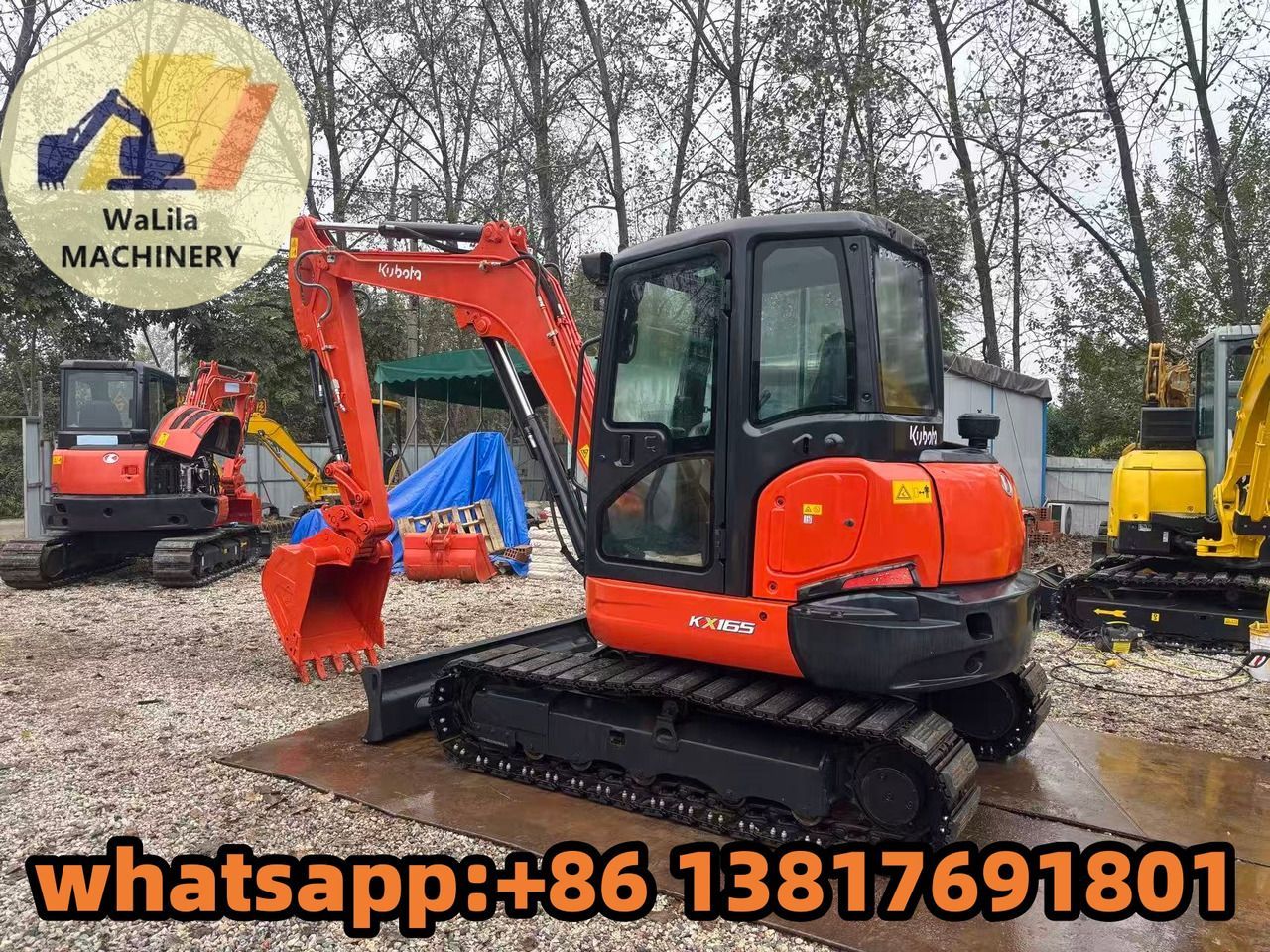 2023 Kubota KX165-5 mini excavator, front three-quarter view 2023 Kubota KX165-5 mini excavator, front three-quarter view