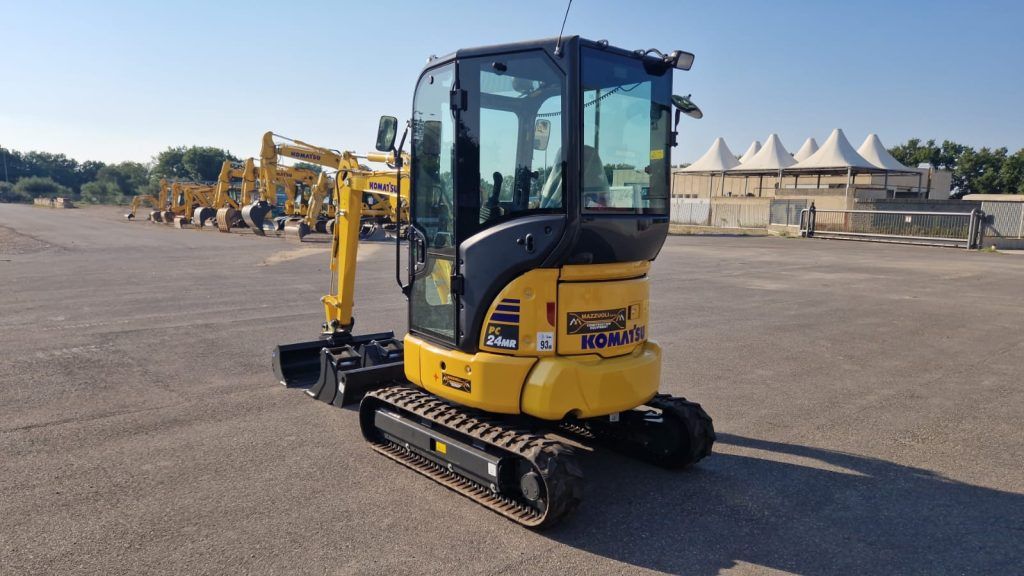 2023 Komatsu PC24MR-5 mini excavator, rear three-quarter view 2023 Komatsu PC24MR-5 mini excavator, rear three-quarter view