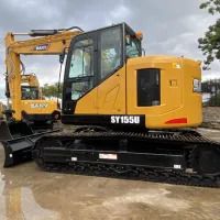 Sany SY155U crawler excavator, side profile view