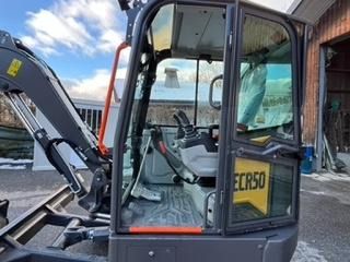 2024 Volvo ECR50 mini excavator cab interior view 2024 Volvo ECR50 mini excavator cab interior view