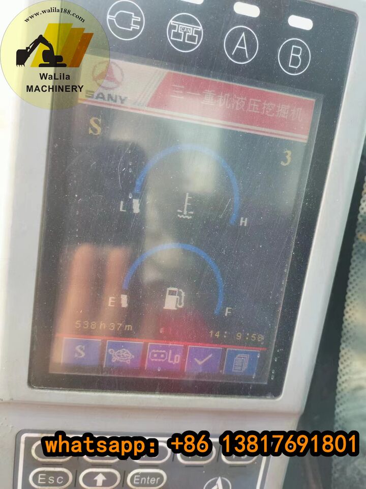 2024 Sany SY235H-SA crawler excavator digital instrument cluster view 2024 Sany SY235H-SA crawler excavator digital instrument cluster view