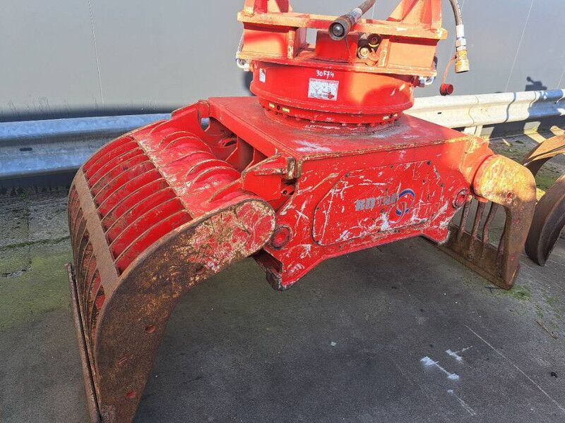 2012 Fuchs MHL335 material handler orange grapple attachment 2012 Fuchs MHL335 material handler orange grapple attachment