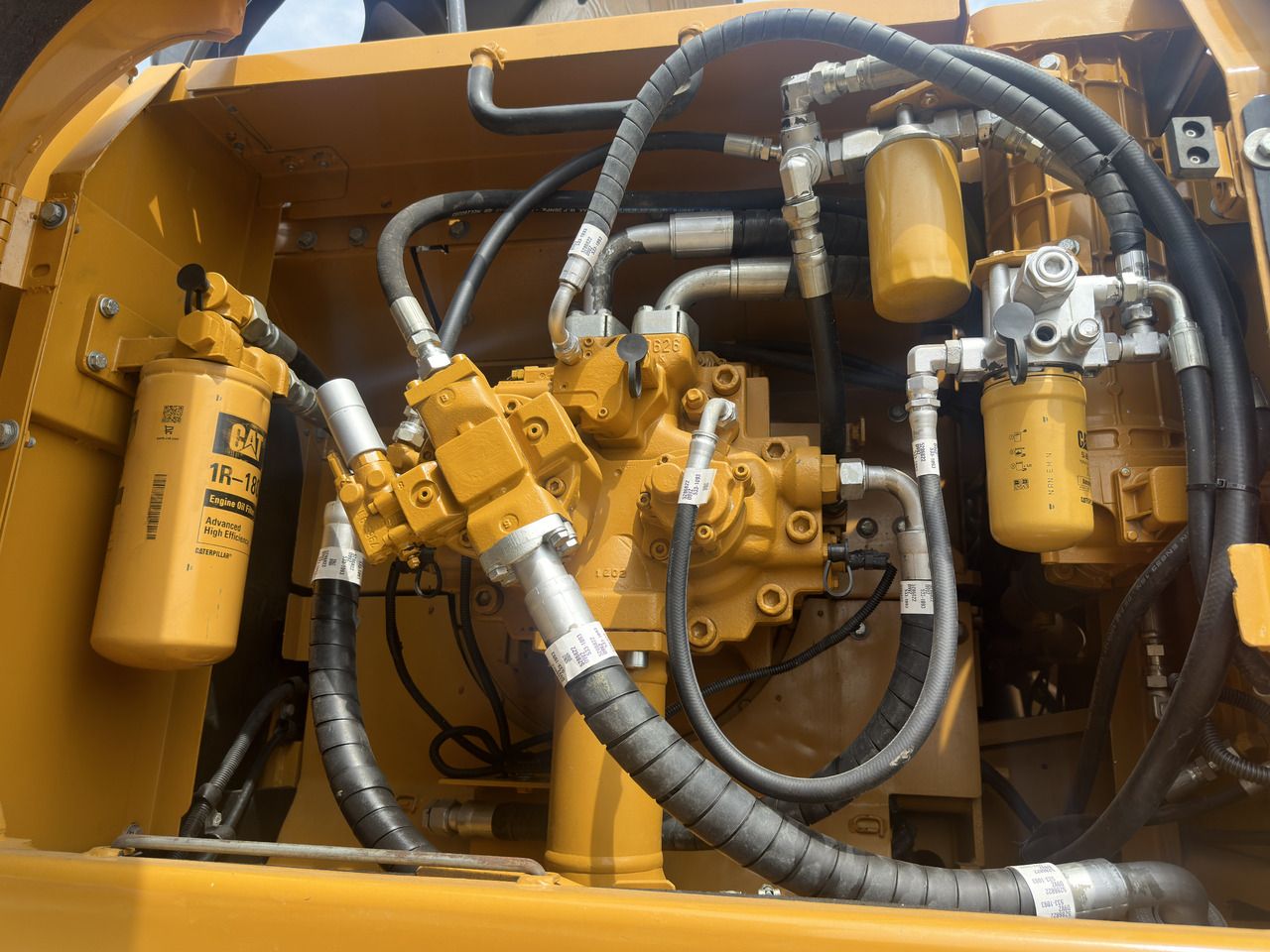 2023 Caterpillar 330D crawler excavator engine compartment detail 2023 Caterpillar 330D crawler excavator engine compartment detail