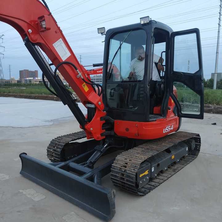 2022 Kubota U55-4 mini excavator, front three-quarter view