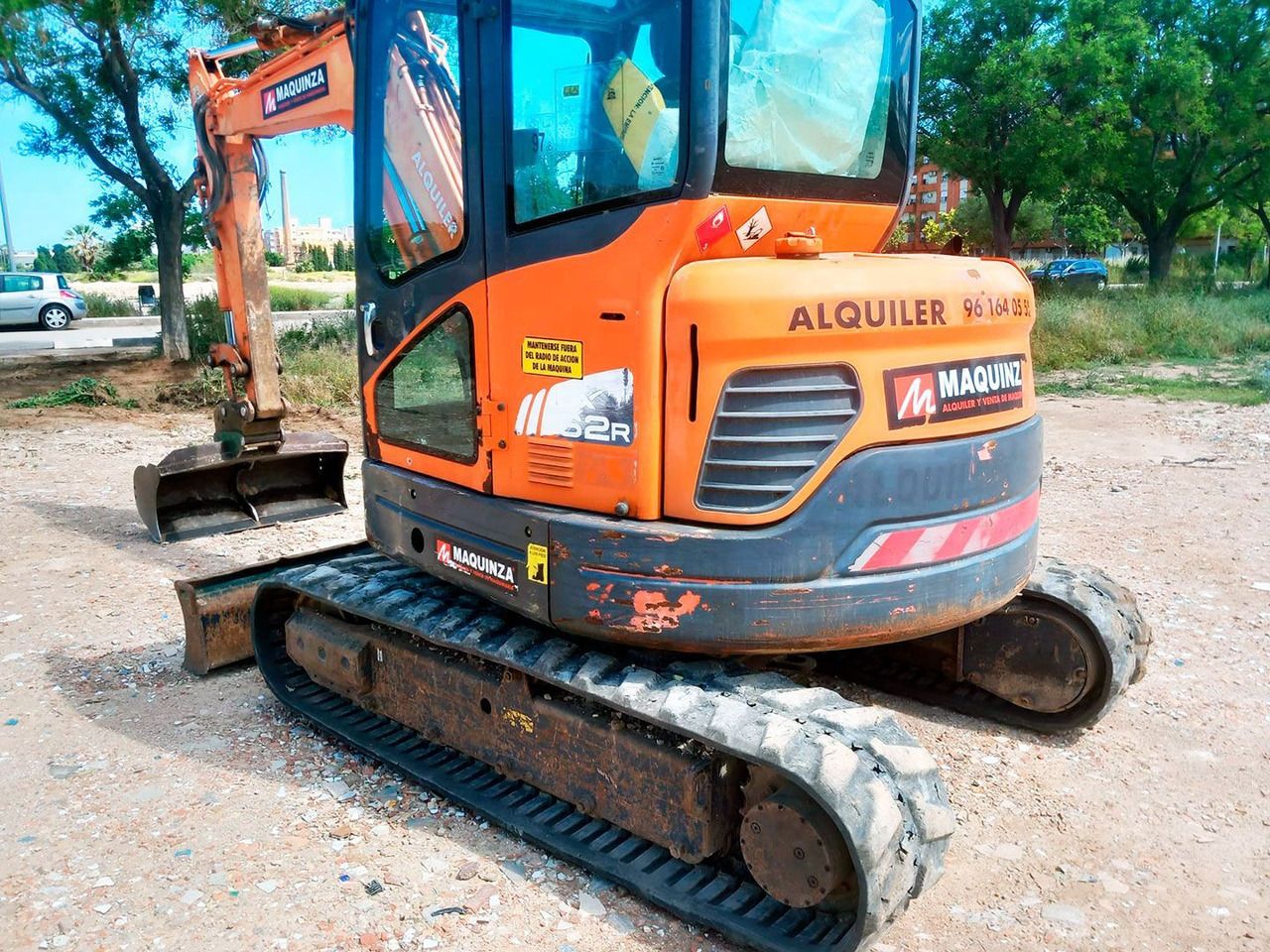 2015 Doosan DX62R-3 mini excavator rear three-quarter view 2015 Doosan DX62R-3 mini excavator rear three-quarter view