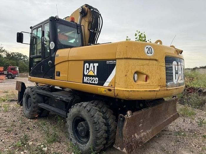 2012 Caterpillar M322D wheel excavator, rear three-quarter view