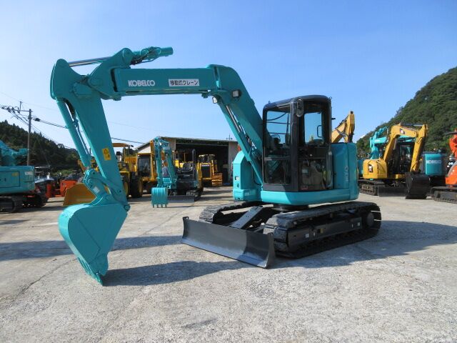 2023 Kobelco SK80UR-6E mini excavator, front three-quarter view