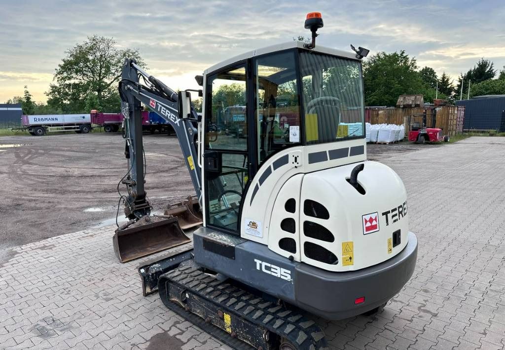 2014 Terex TC 35 mini excavator, rear three-quarter view 2014 Terex TC 35 mini excavator, rear three-quarter view