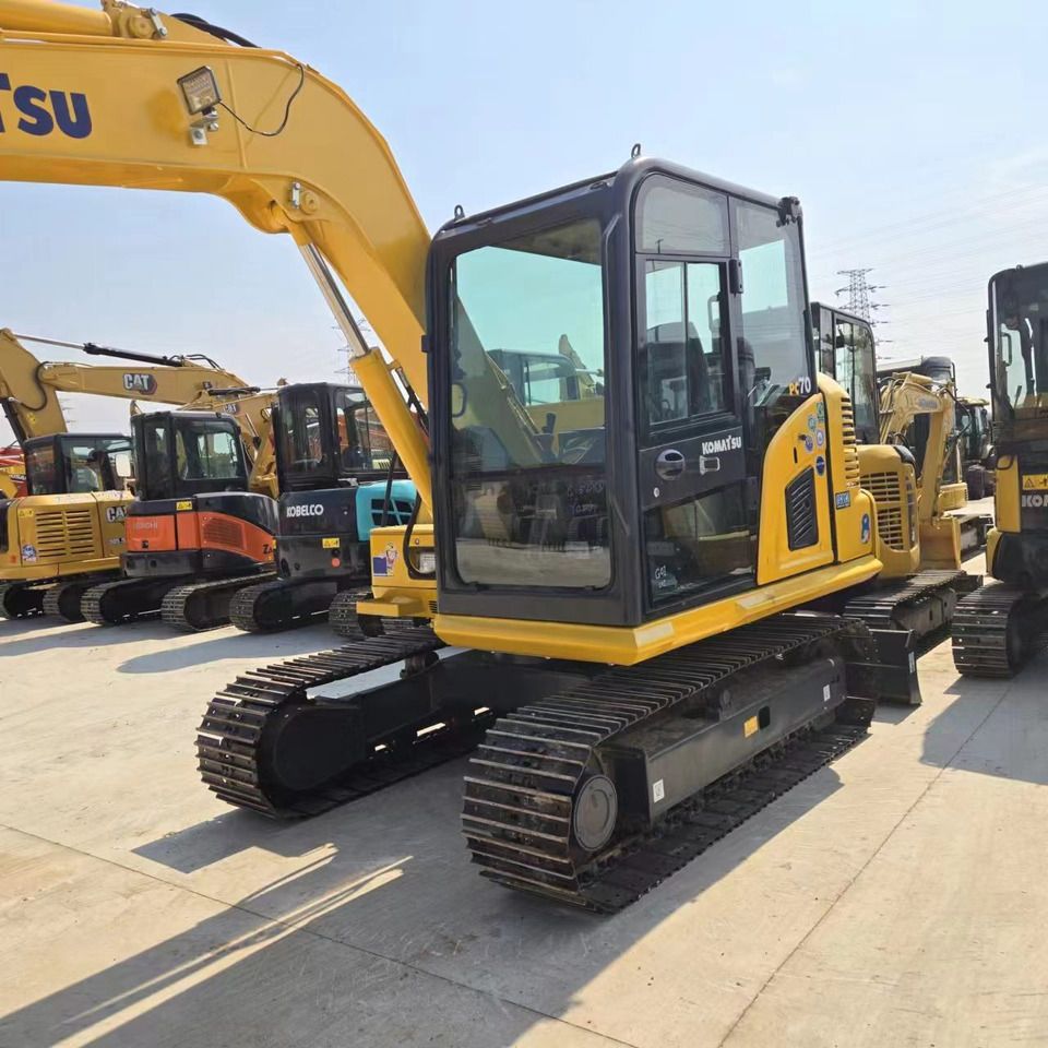 2024 Komatsu PC70-8 mini excavator, front three-quarter view