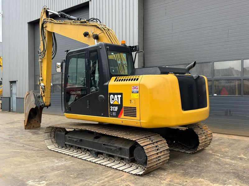 2019 Caterpillar 313FLGC crawler excavator, rear three-quarter view 2019 Caterpillar 313FLGC crawler excavator, rear three-quarter view