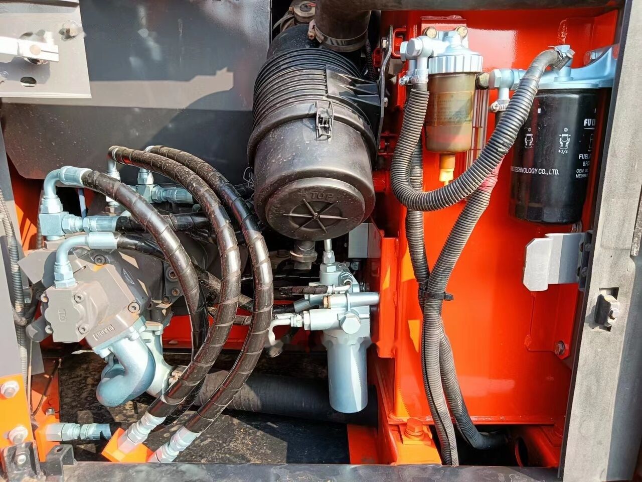 2022 Hitachi ZX70 mini excavator engine compartment detail