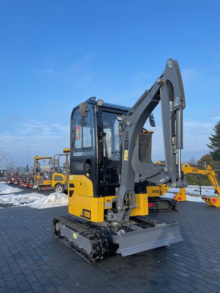 2024 NEX N18 mini excavator, front three-quarter view
