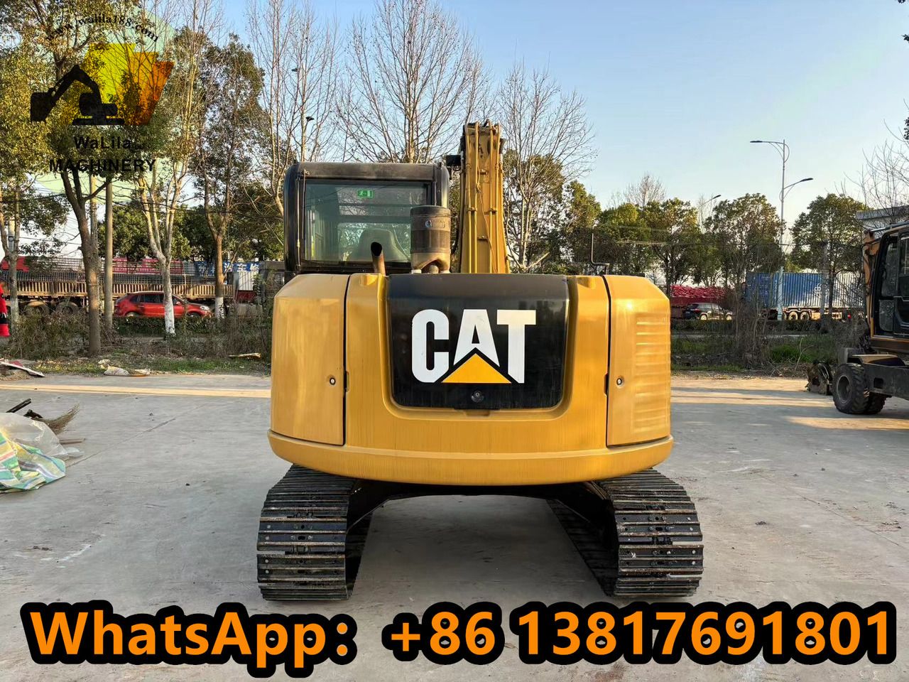 2022 Caterpillar 308E2CR mini excavator, rear view