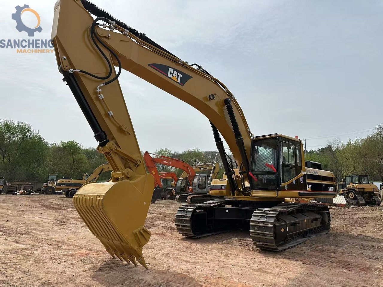 2018 Caterpillar 330B crawler excavator, front three-quarter view