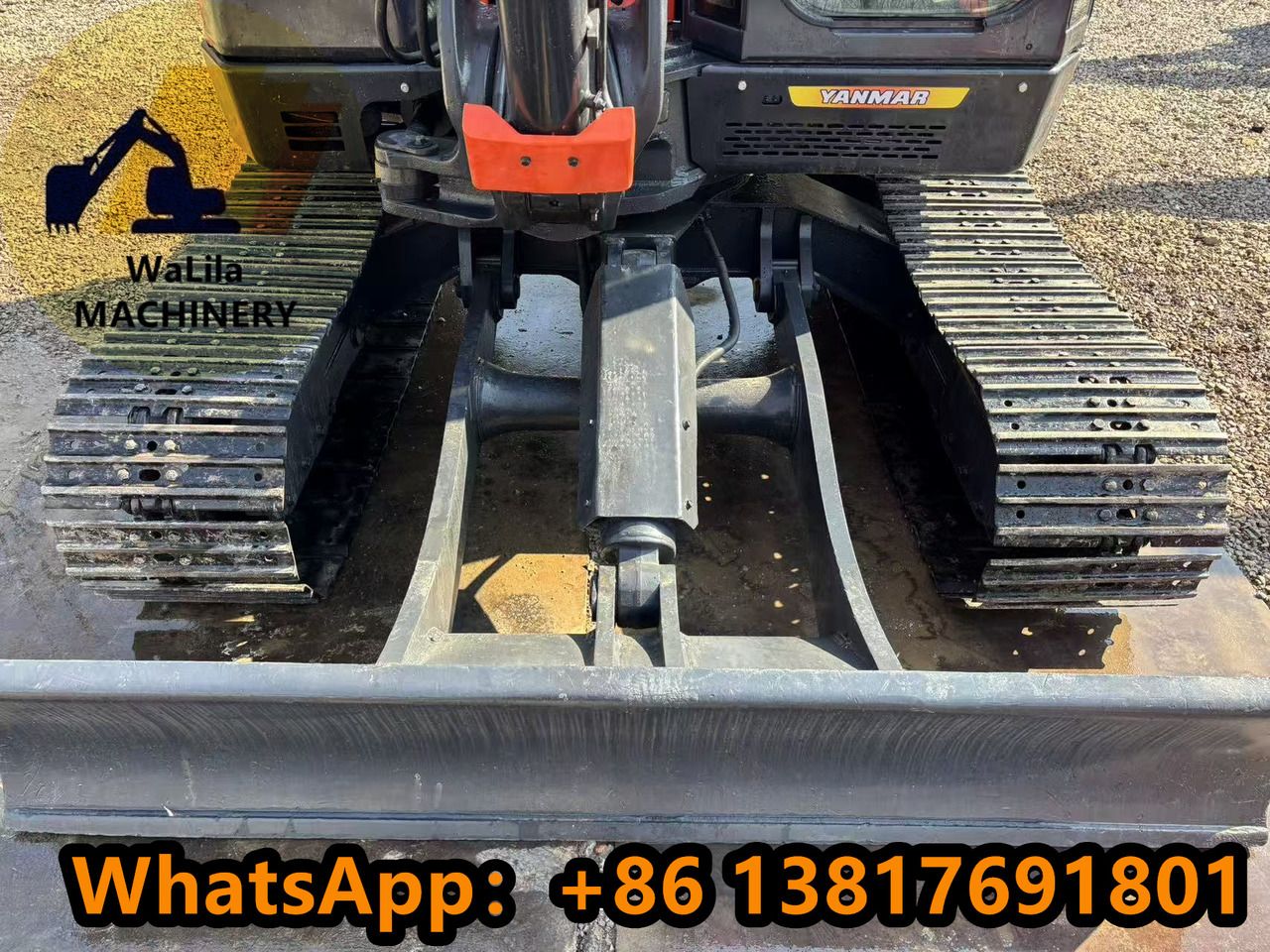 2023 Yanmar VIO80 mini excavator front view of blade and tracks 2023 Yanmar VIO80 mini excavator front view of blade and tracks