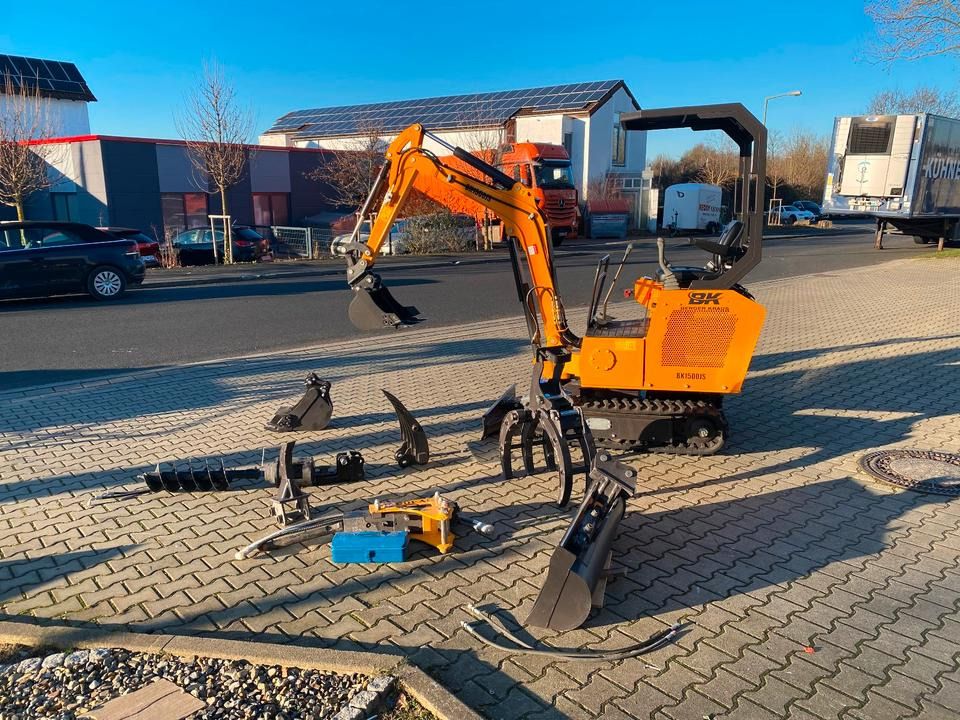 2026 Berger Kraus BK1500JS mini excavator with attachments