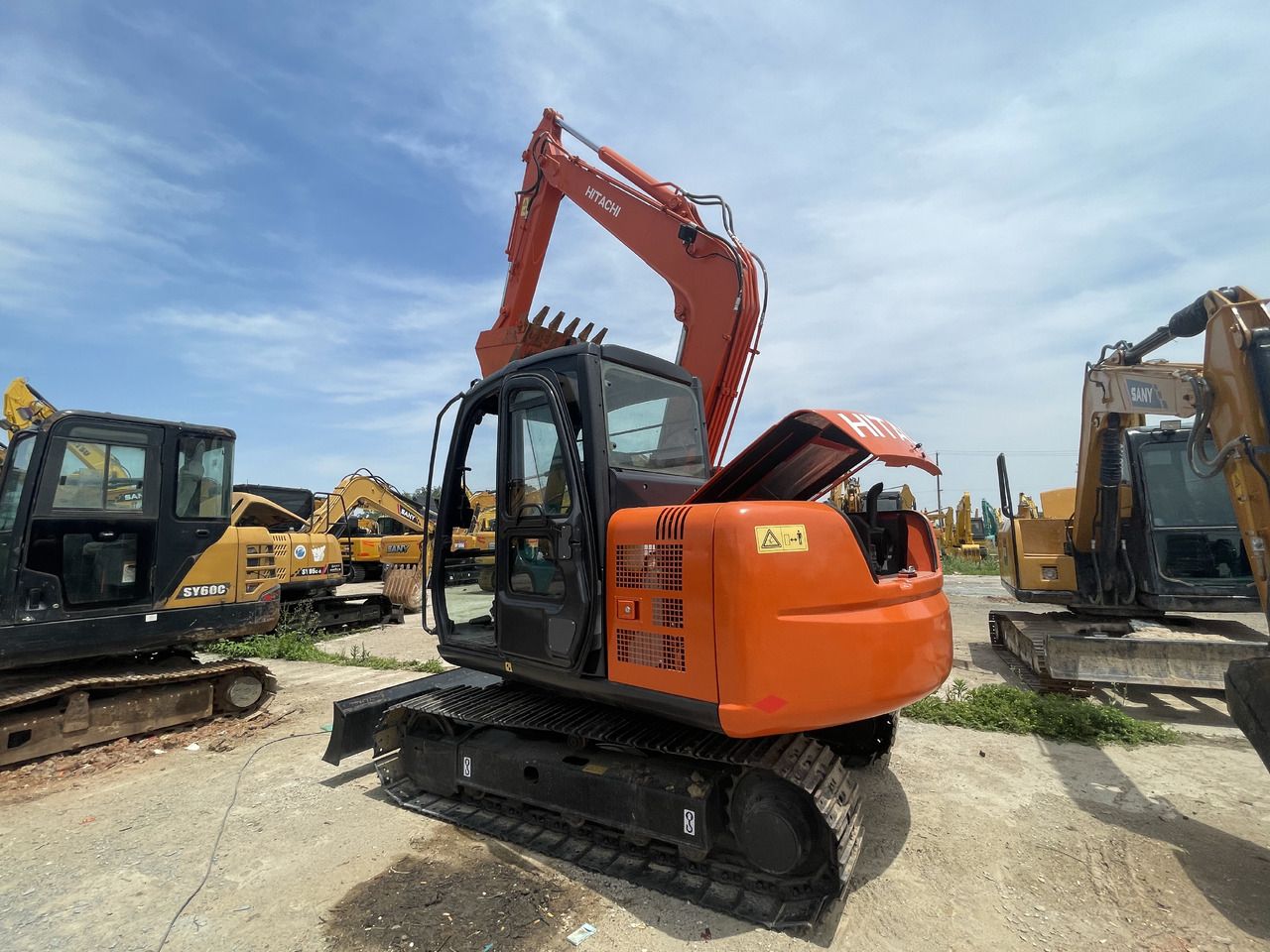 2023 Hitachi ZX70 crawler excavator, rear three-quarter view