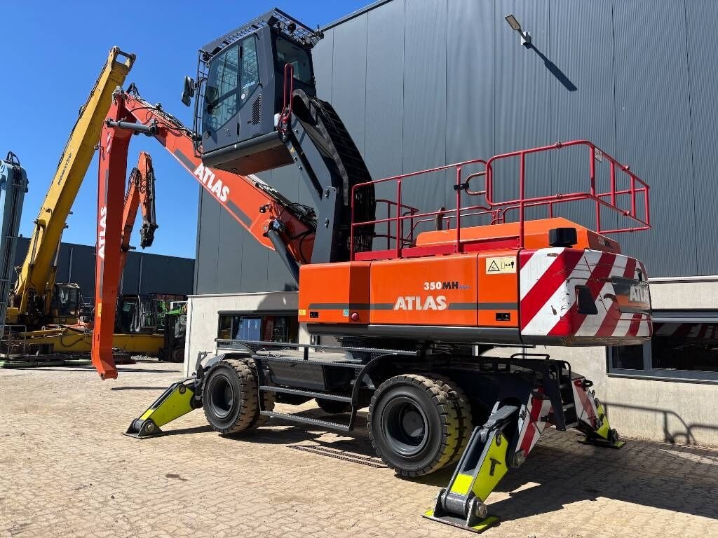 2023 Atlas 350MH material handler, rear three-quarter view