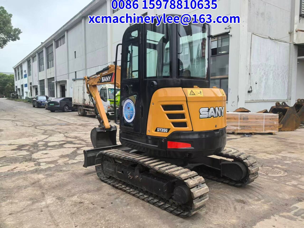 2024 Sany SY35U mini excavator, rear three-quarter view 2024 Sany SY35U mini excavator, rear three-quarter view