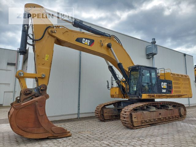 2019 Caterpillar 390FL crawler excavator, side profile view