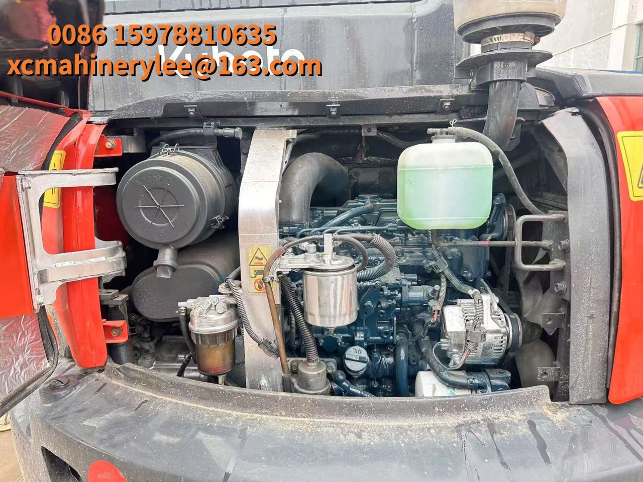 2023 Kubota KX057-4 mini excavator engine compartment view 2023 Kubota KX057-4 mini excavator engine compartment view